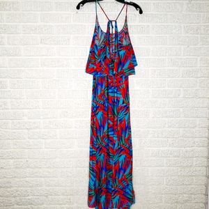 Tropical Print Maxi Dress